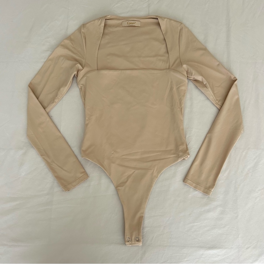 Square Neck Long Sleeve Bodysuit Size Small